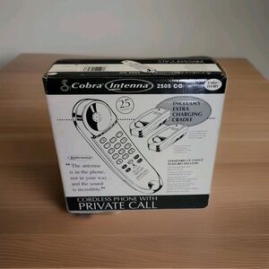 Vintage NIB Cobra Intenna‎ Cordless Telephone W/Private Call (Cp-2505CC) Ivory